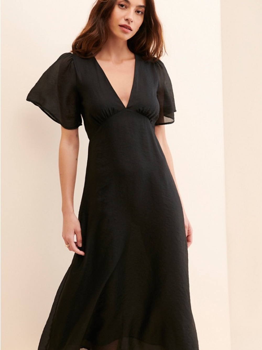 Lisa Says Gah Black Grace Chiffon Midi Dress - Picture 3 of 11